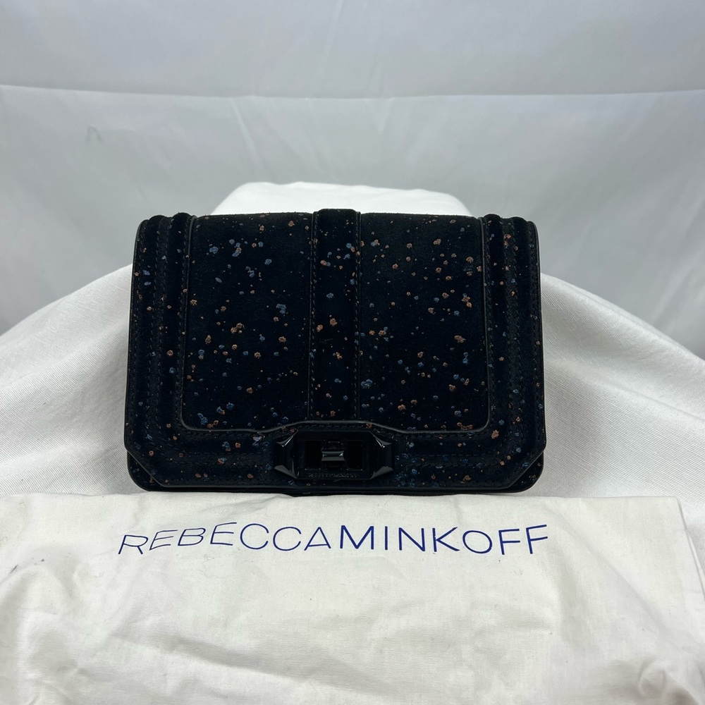 Rebecca Minkoff suede graffiti clutch